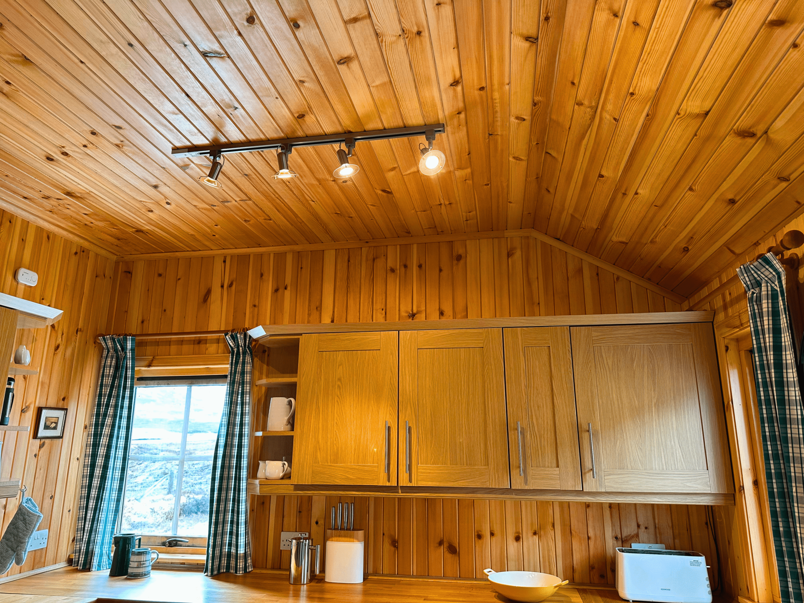 The kitchen of Culra Lodge (Ben Alder Estate).