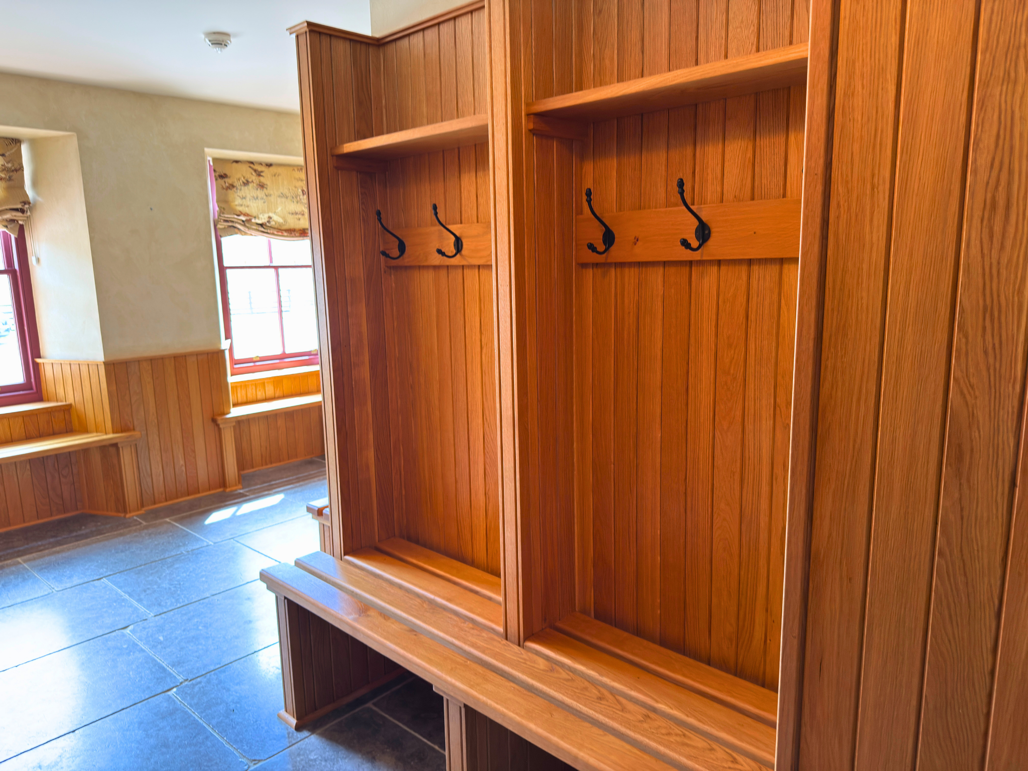 The boot room in Dalnaspidal Lodge (Ben Alder Estate).