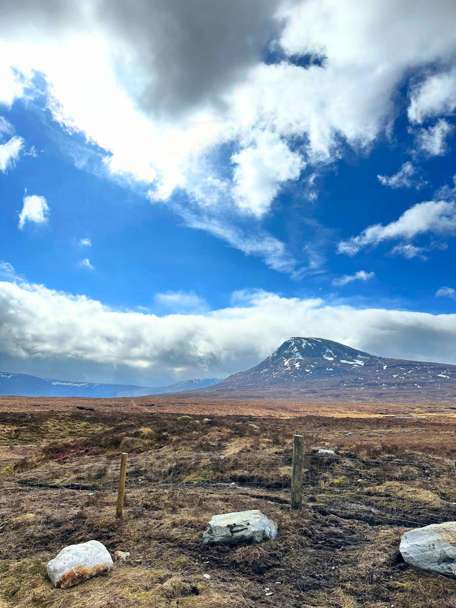 The view of Ben Alder from Culra Lodge (Ben Alder Estate).