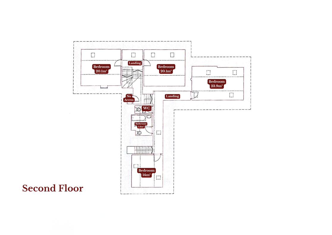 A Floor Plan of the Second Floor of Corrievarkie Lodge (Ben Alder Estate).