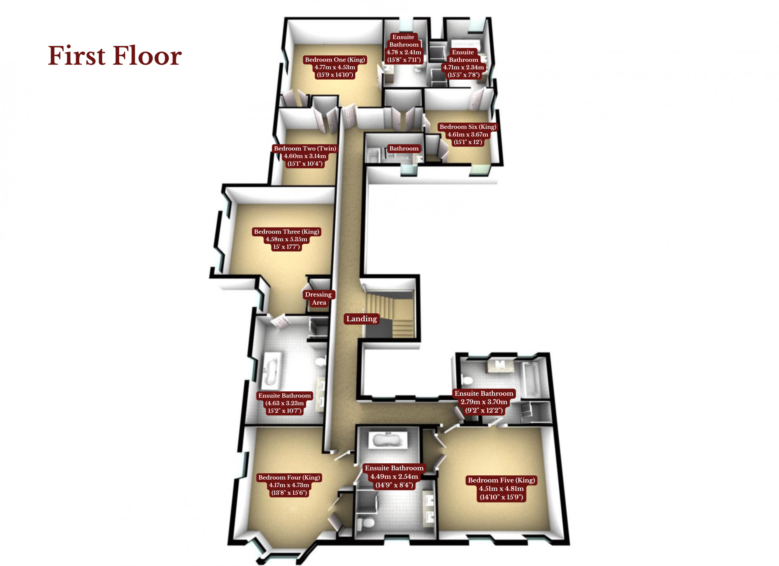 The Floor Plan of the First Floor of Dalnaspidal Lodge (Ben Alder Estate).