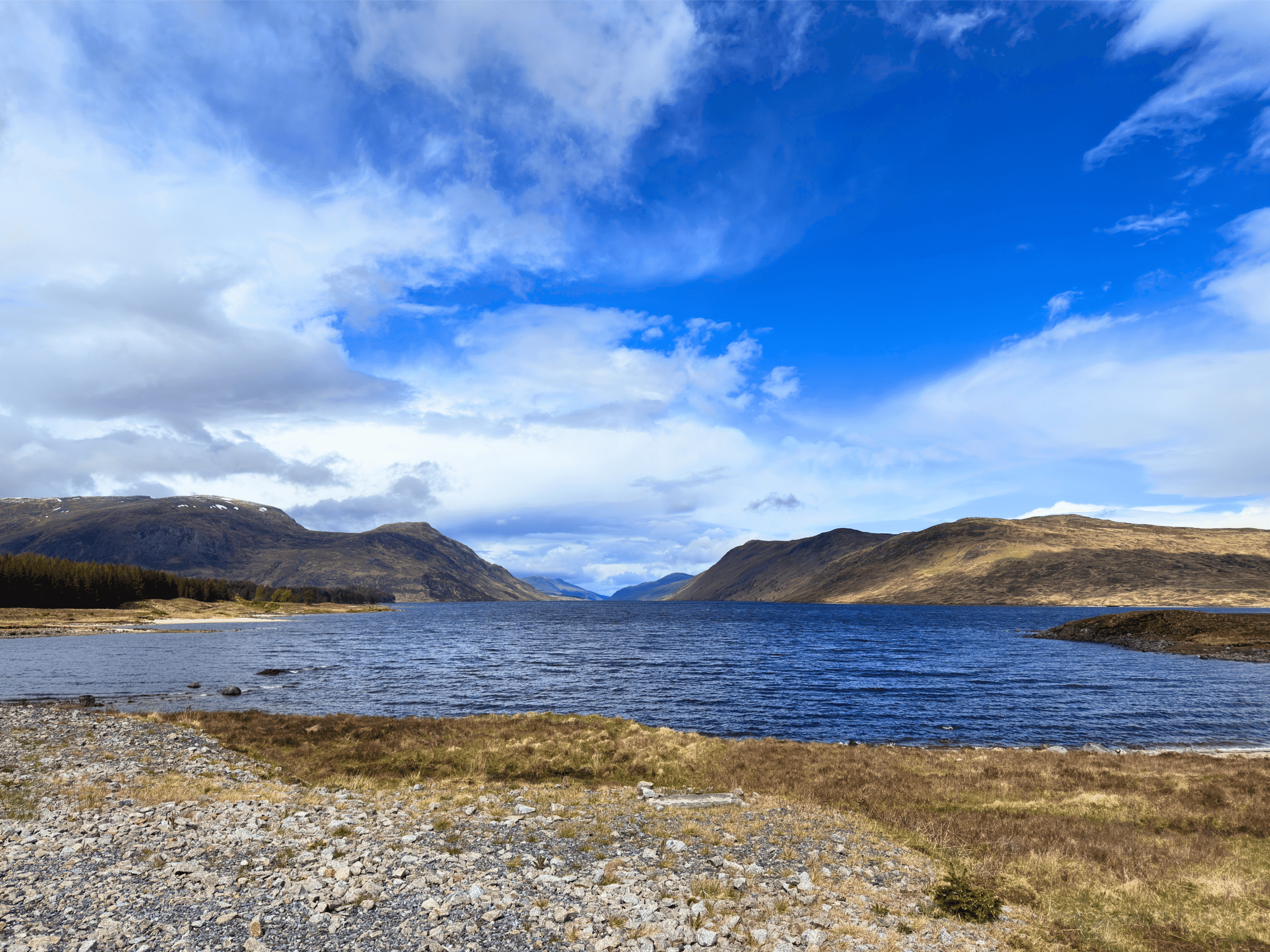 A view from the bottom of Loch Ericht (Ben Alder Estate).