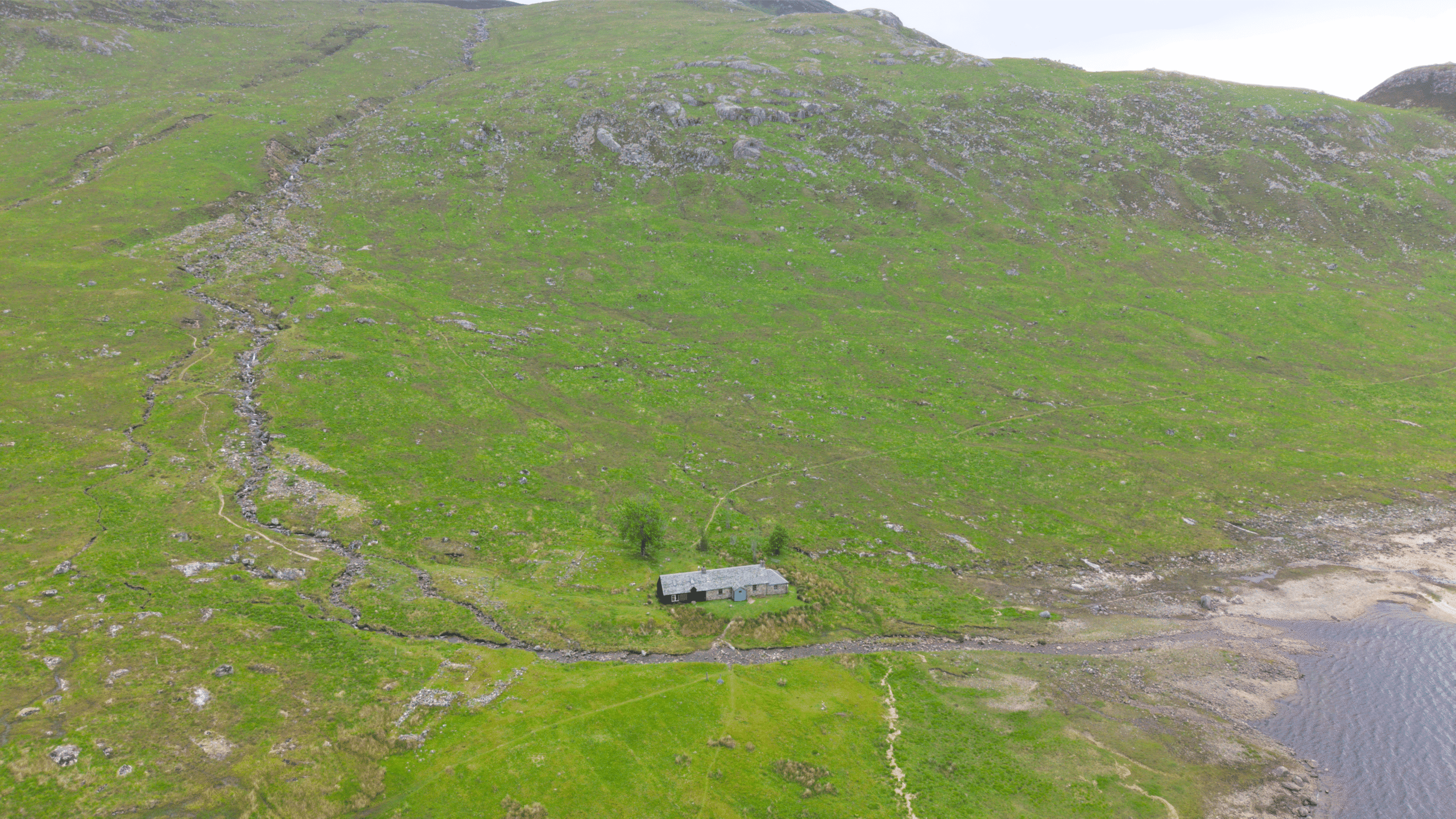 McCook's Bothy sits at the base of Ben Alder (Ben Alder Estate).