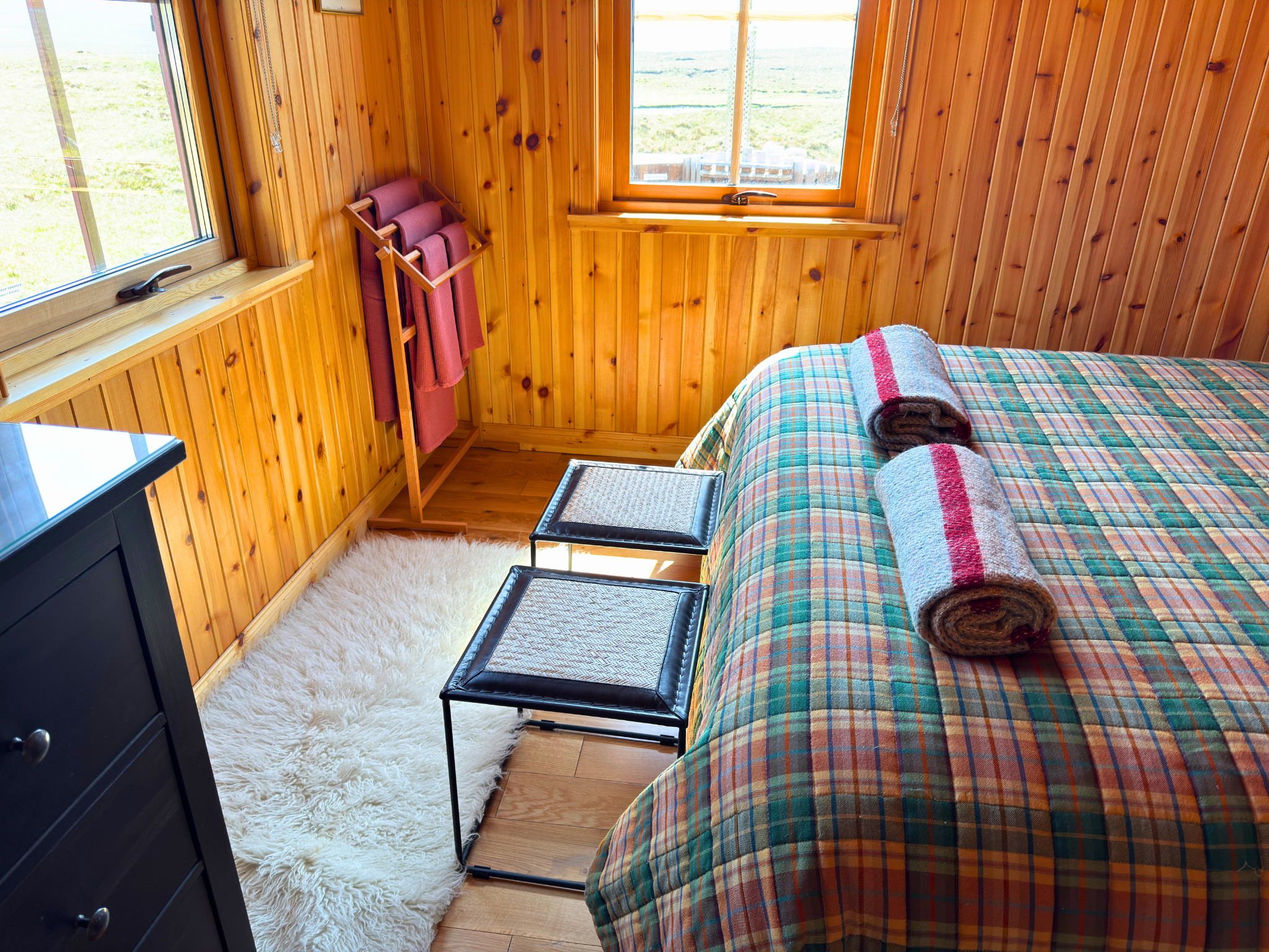 Some of the details of a double room in Culra Lodge (Ben Alder Estate).