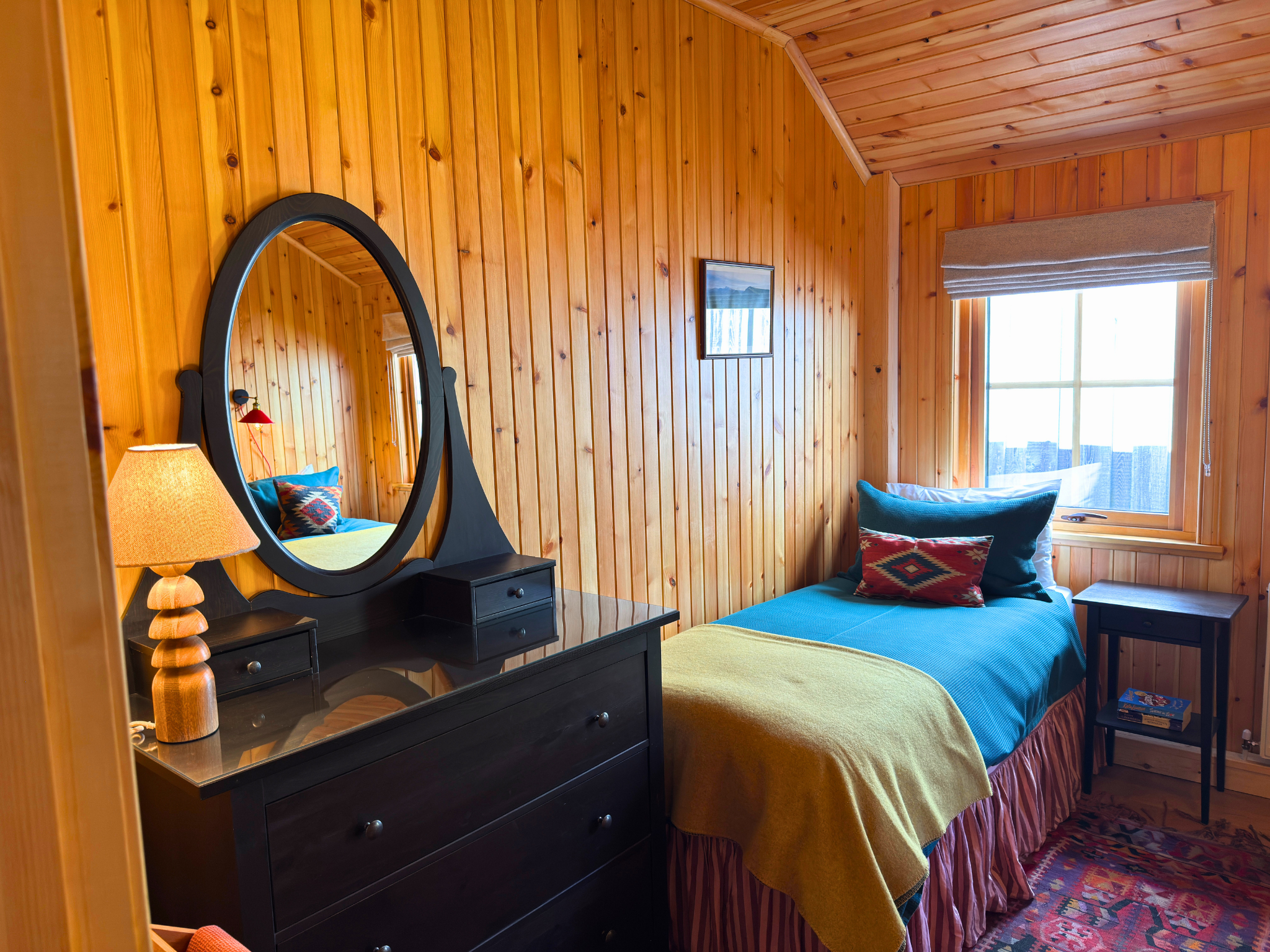 A single bed in a double room at Culra Lodge (Ben Alder Estate).