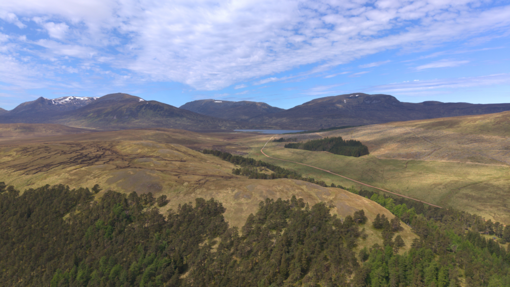 A view of Munros on Ben Alder Estate.