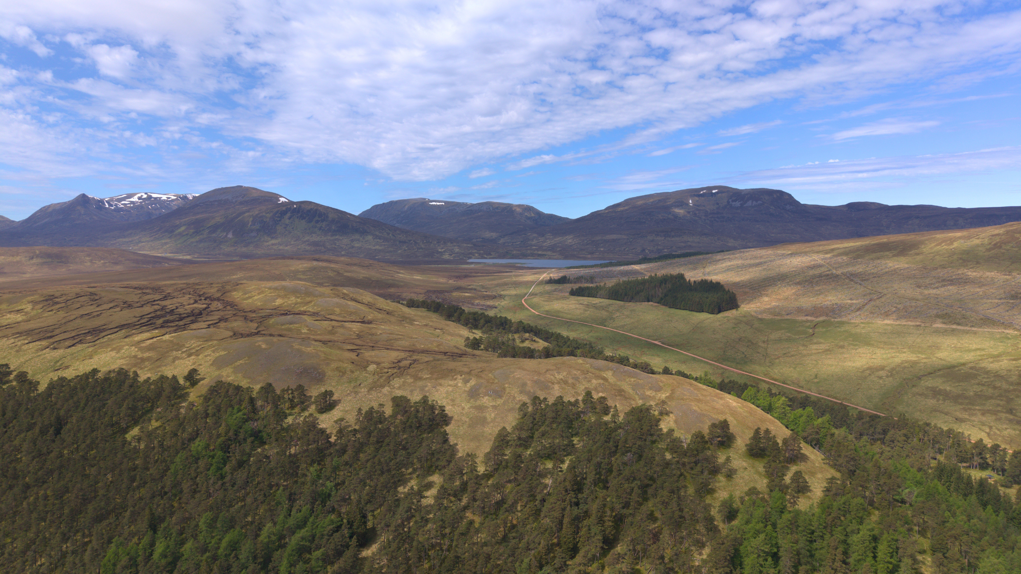 A view of Munros on Ben Alder Estate.