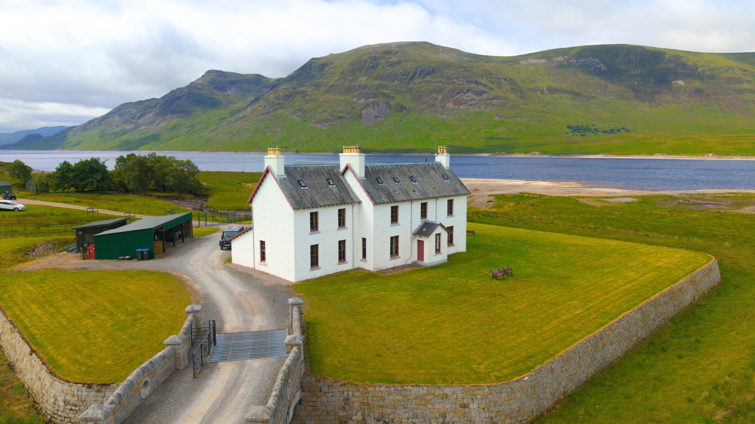 A beautiful summer's day at Corrievarkie Lodge (Ben Alder Estate).
