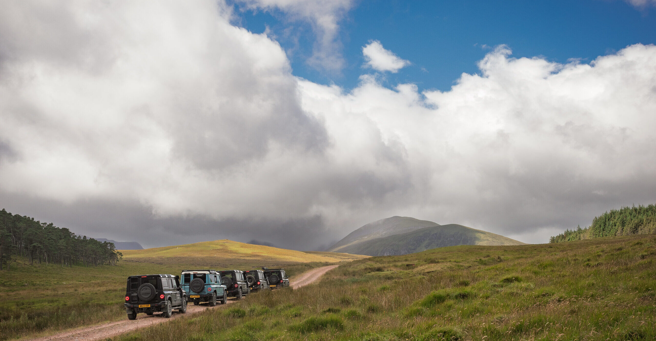 Five Ineos Grenadiers Travel Towards Ben Alder. (Ben Alder Estate).