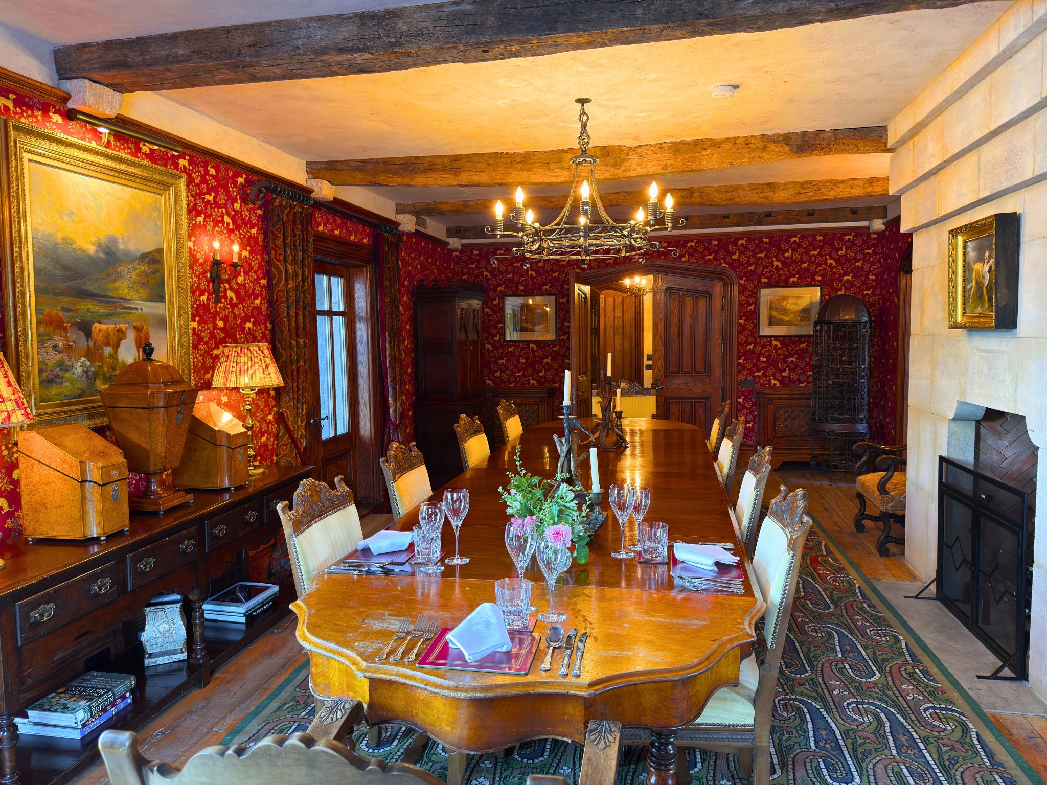 The dining room of Gate Lodge (Ben Alder Estate).