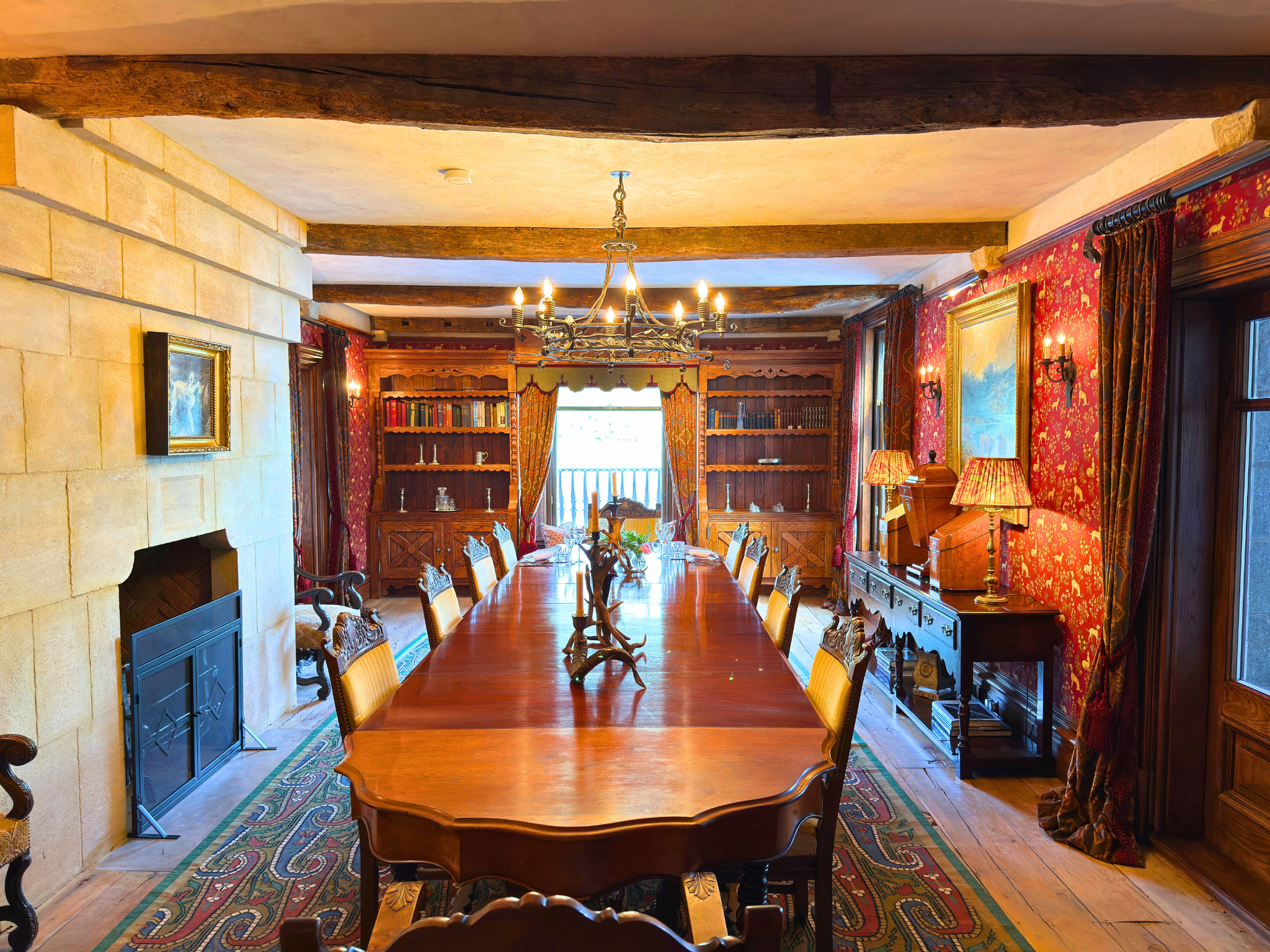 The dining room of Gate Lodge (Ben Alder Estate).
