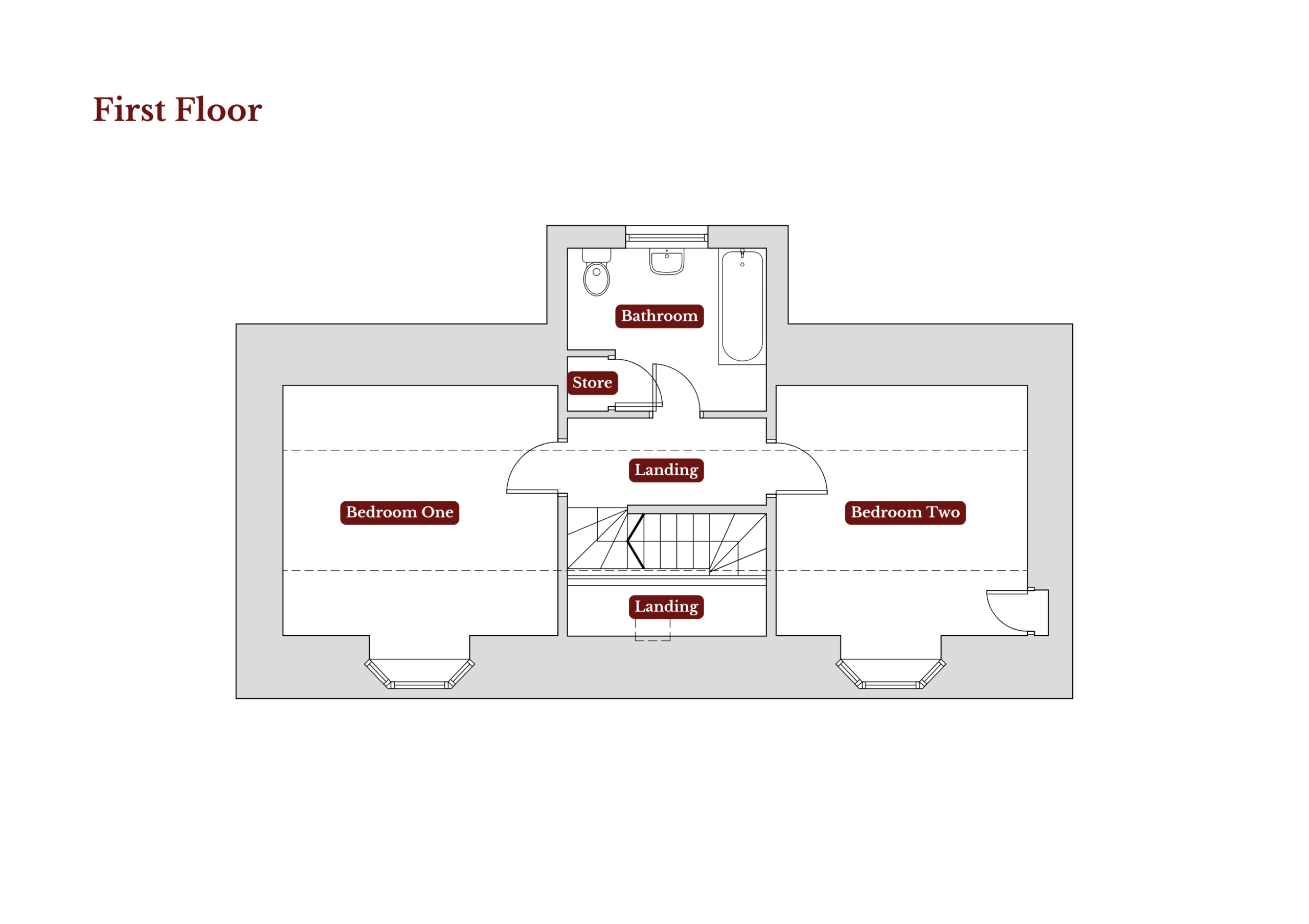 The First Floor Layout for Strathmashie Cottage (Ben Alder Estate).